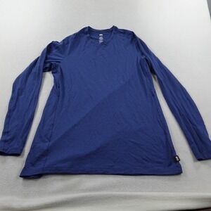 REI Merino 185 Base Layer Shirt Womens Large Blue Long Sleeve Hiking Outdoor